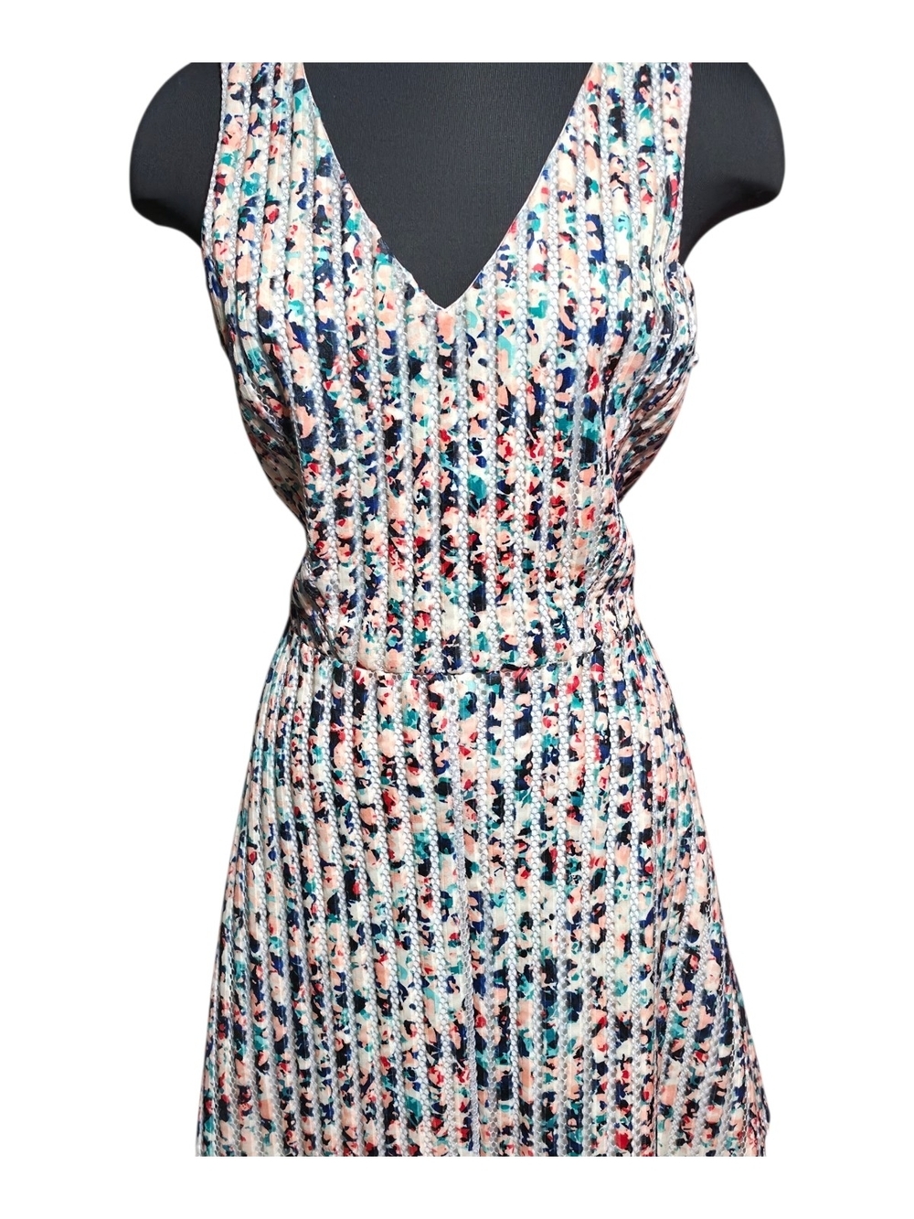 Apt. 9 White Multi-Color Floral V-Neck Mini Dress NWT SZ 16 image 2